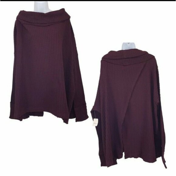 Free People Juicy Thermal Top Size Large New Date Night Oversized Boho - Picture 2 of 5